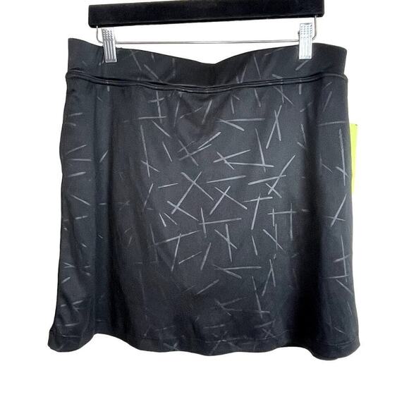 NWT‎ Emerald 18 Performance Skort Black Hash Marks Pattern Size XL Skirt Pockets - Picture 1 of 8